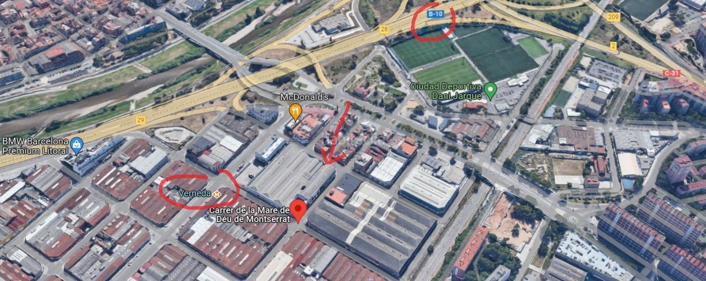 Exterior view of Industrial buildings for sale in Sant Adrià de Besòs