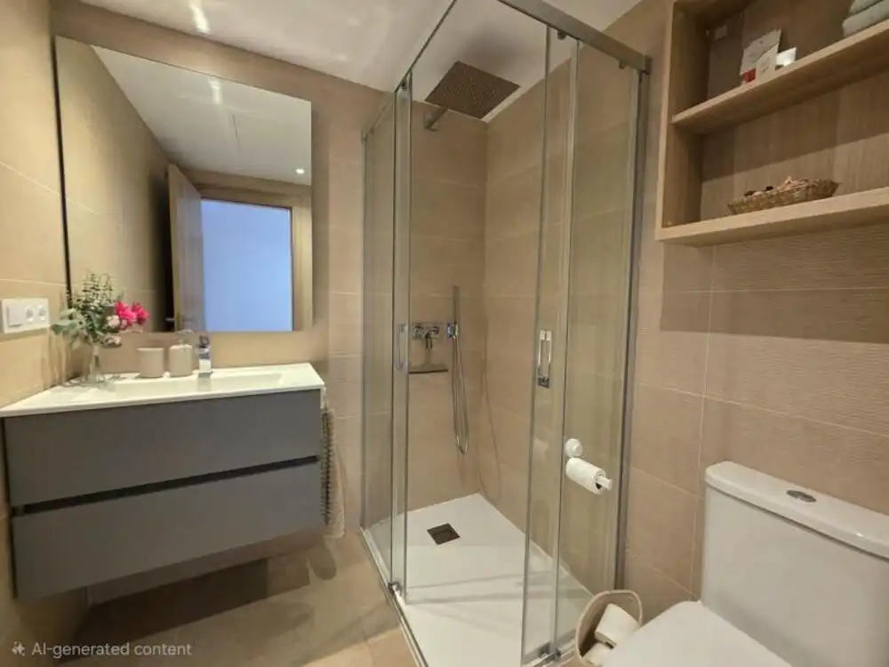 Bany de Apartament de lloguer en Estepona amb Aire condicionat, Terrassa i Piscina