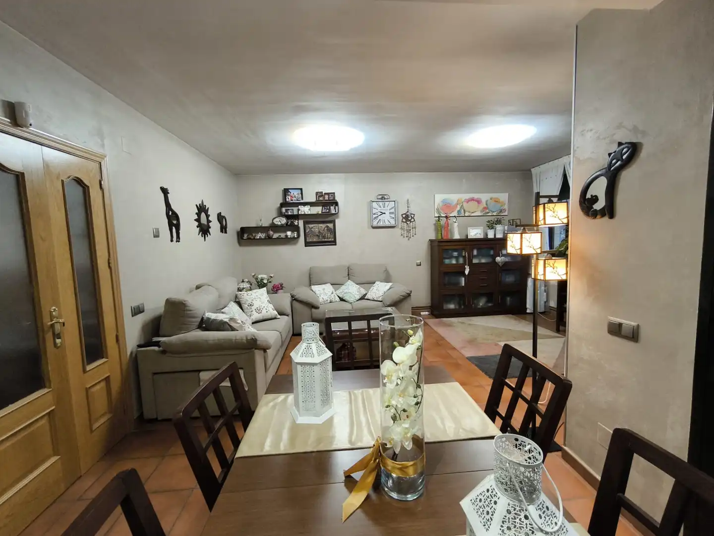 Sala d'estar de Casa adosada en venda en Galapagar amb Calefacció, Jardí privat i Terrassa