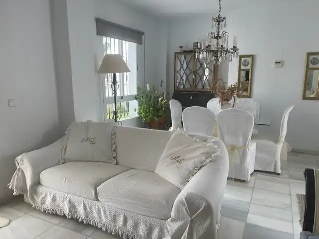 Living room of Attic for rent in Marbella  with Air Conditioner, Terrace and Furnished