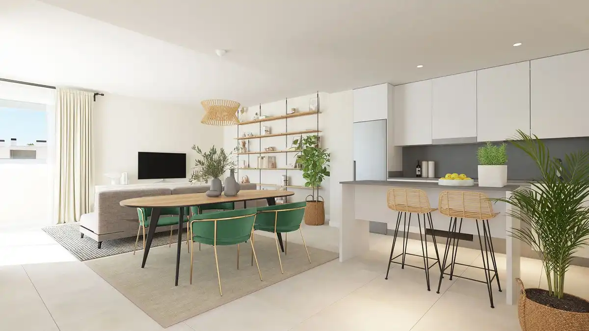 Sala d'estar de Apartament en venda en Estepona amb Aire condicionat, Terrassa i Traster