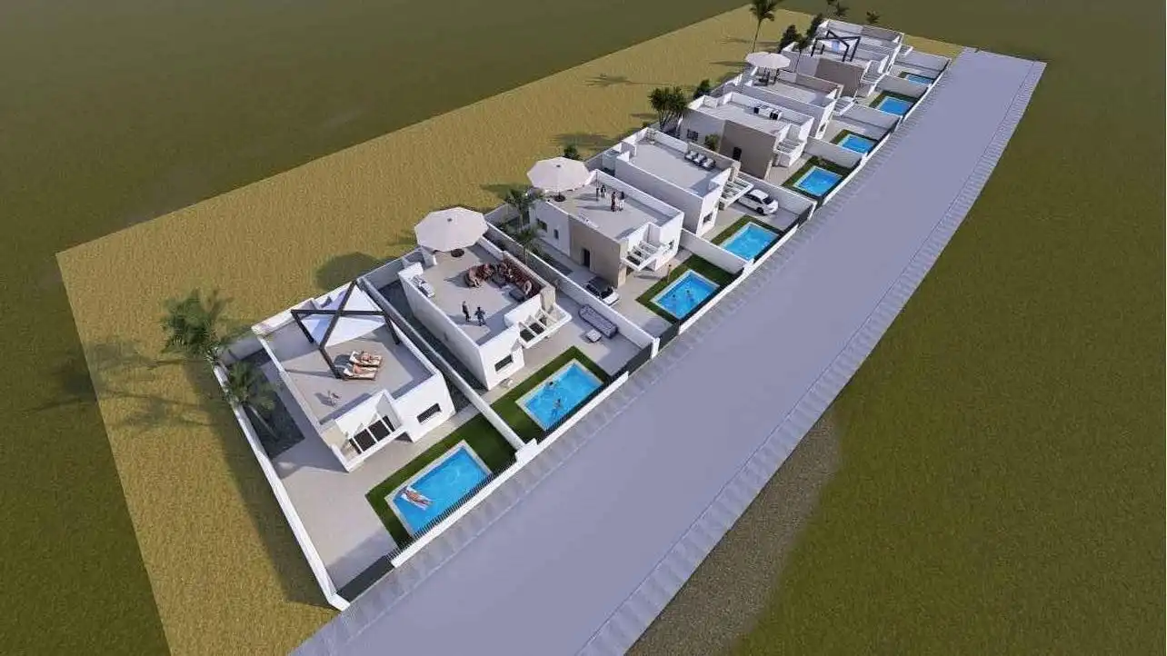 Vista exterior de Casa o chalet en venta en Mazarrón con Jardín privado, Terraza y Piscina