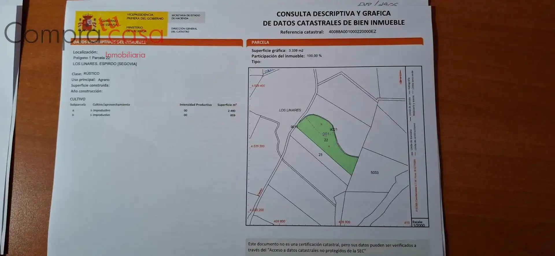 Wohnbaugrundstück zum Verkauf in Polígono POLIGONO 1 PARCELA 22 LOS LINAR, imagen 2