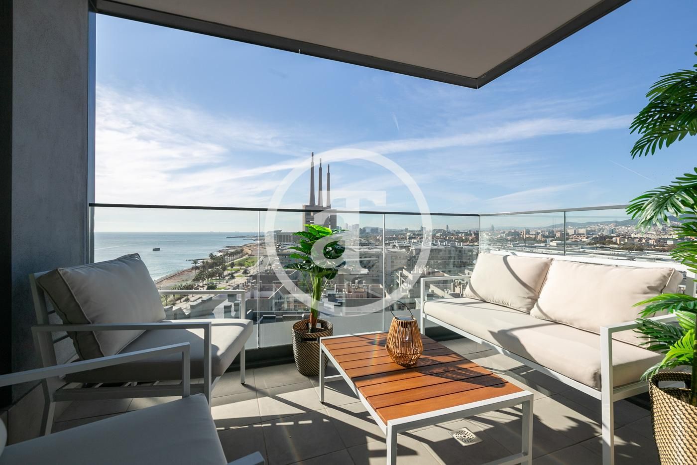 Terraza de Piso de alquiler en Badalona con Aire acondicionado, Calefacción y Amueblado