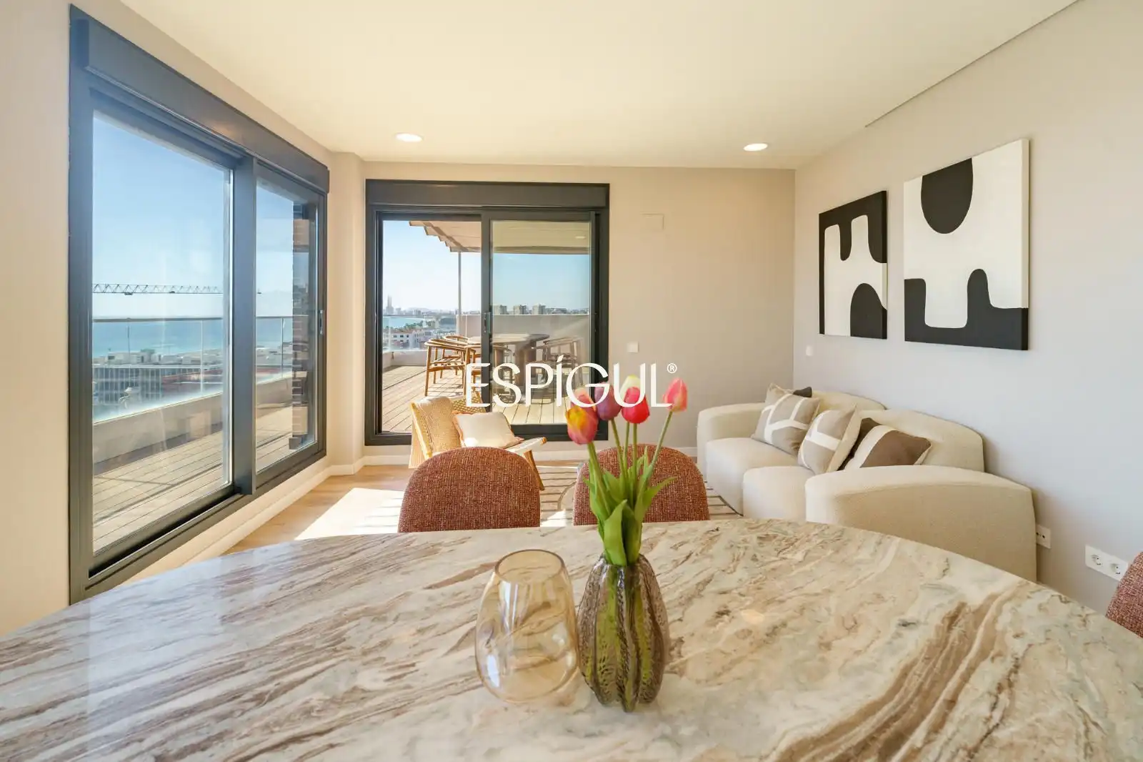 Living room of Attic for sale in Montgat  with Air Conditioner, Heating and Parquet flooring