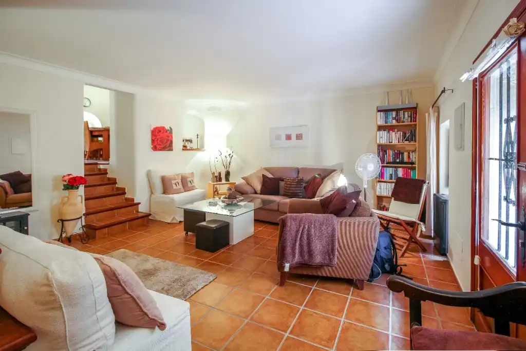 Sala d'estar de Casa adosada en venda en Pollença amb Aire condicionat, Terrassa i Piscina