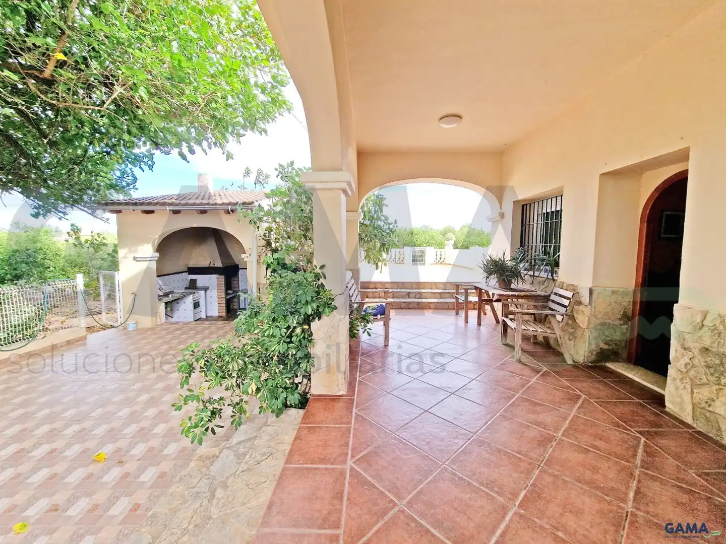 Terraza de Casa o chalet en venta en La Pobla Llarga con Aire acondicionado y Piscina