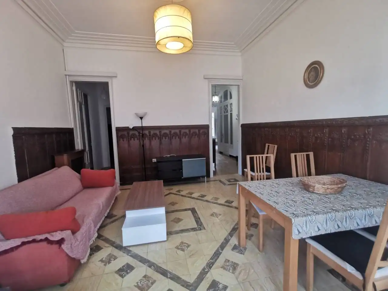 Sala d'estar de Pis de lloguer en Girona amb Calefacció, Moblat i Balcó