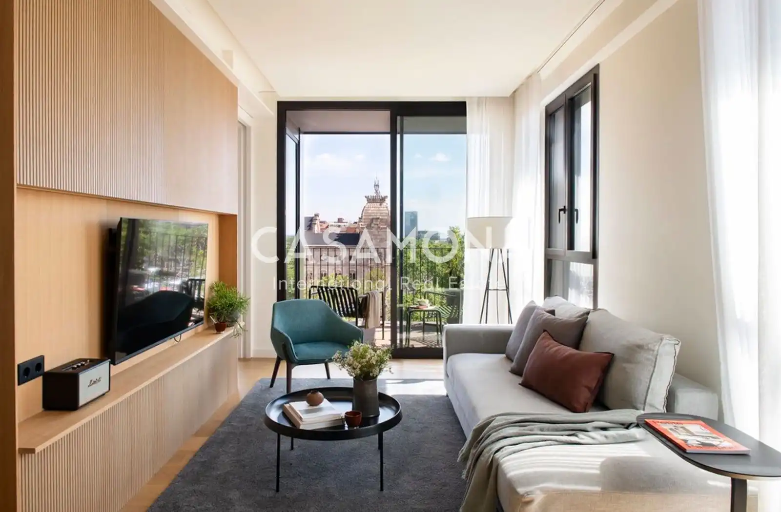Sala de estar de Apartamento de alquiler en Barcelona con Aire acondicionado, Terraza y Internet