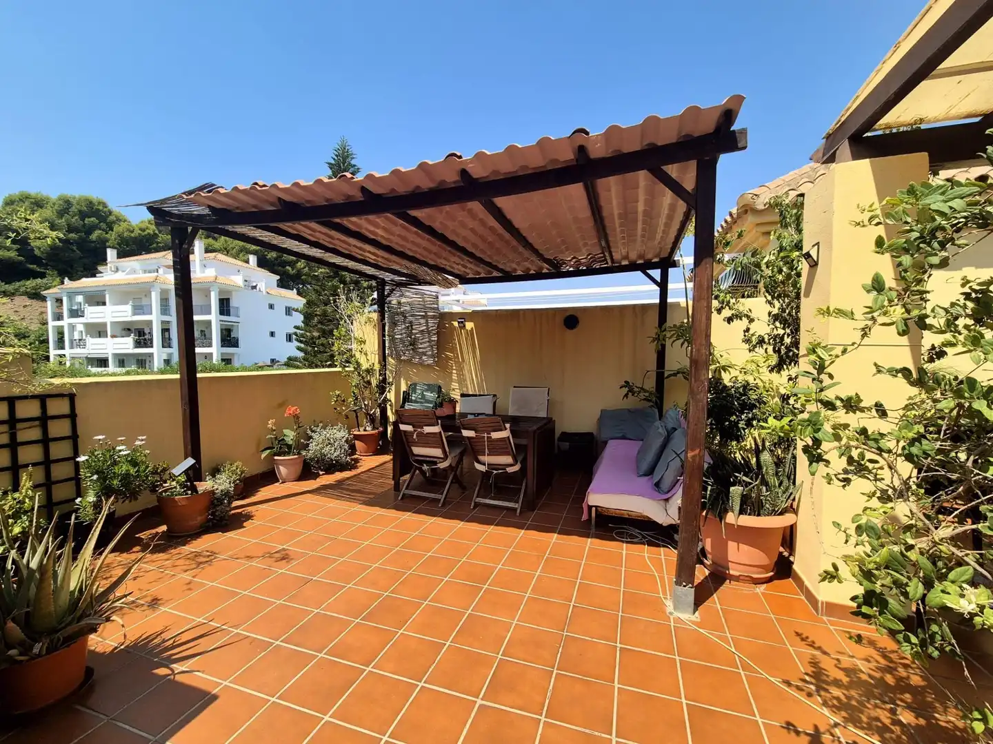 Terrasse von Dachboden zum Verkauf in Mijas mit Privatgarten, Terrasse und Gemeinschaftspool