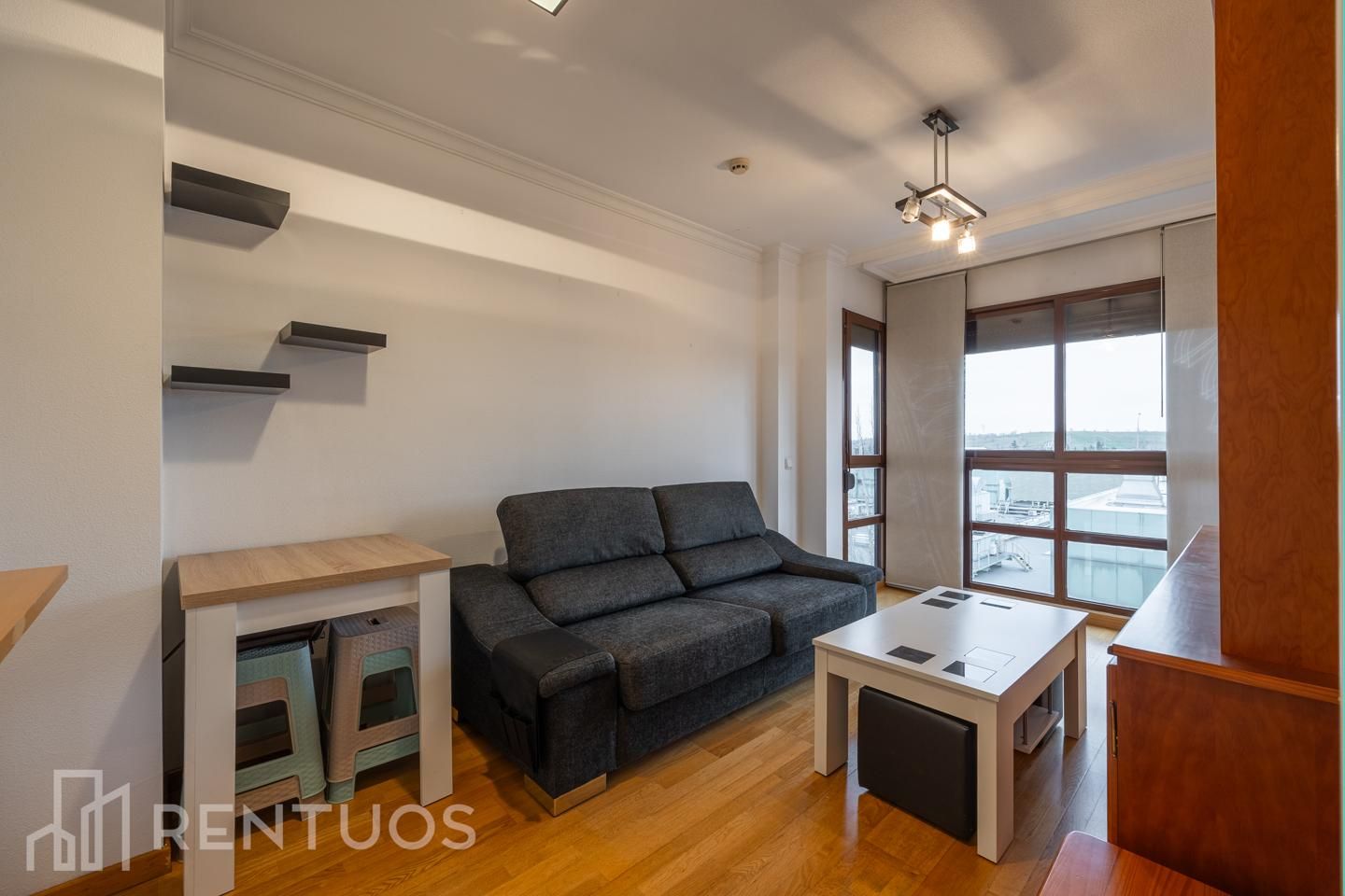 Sala d'estar de Apartament de lloguer en  Madrid Capital amb Aire condicionat, Calefacció i Parquet