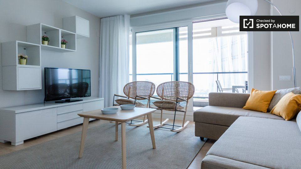Living room of Flat to rent in  Barcelona Capital  with Air Conditioner, Heating and Furnished