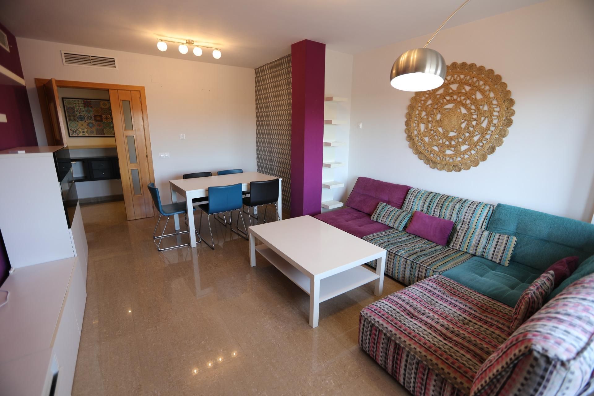 Sala de estar de Ático de alquiler en Málaga Capital con Terraza y Piscina comunitaria