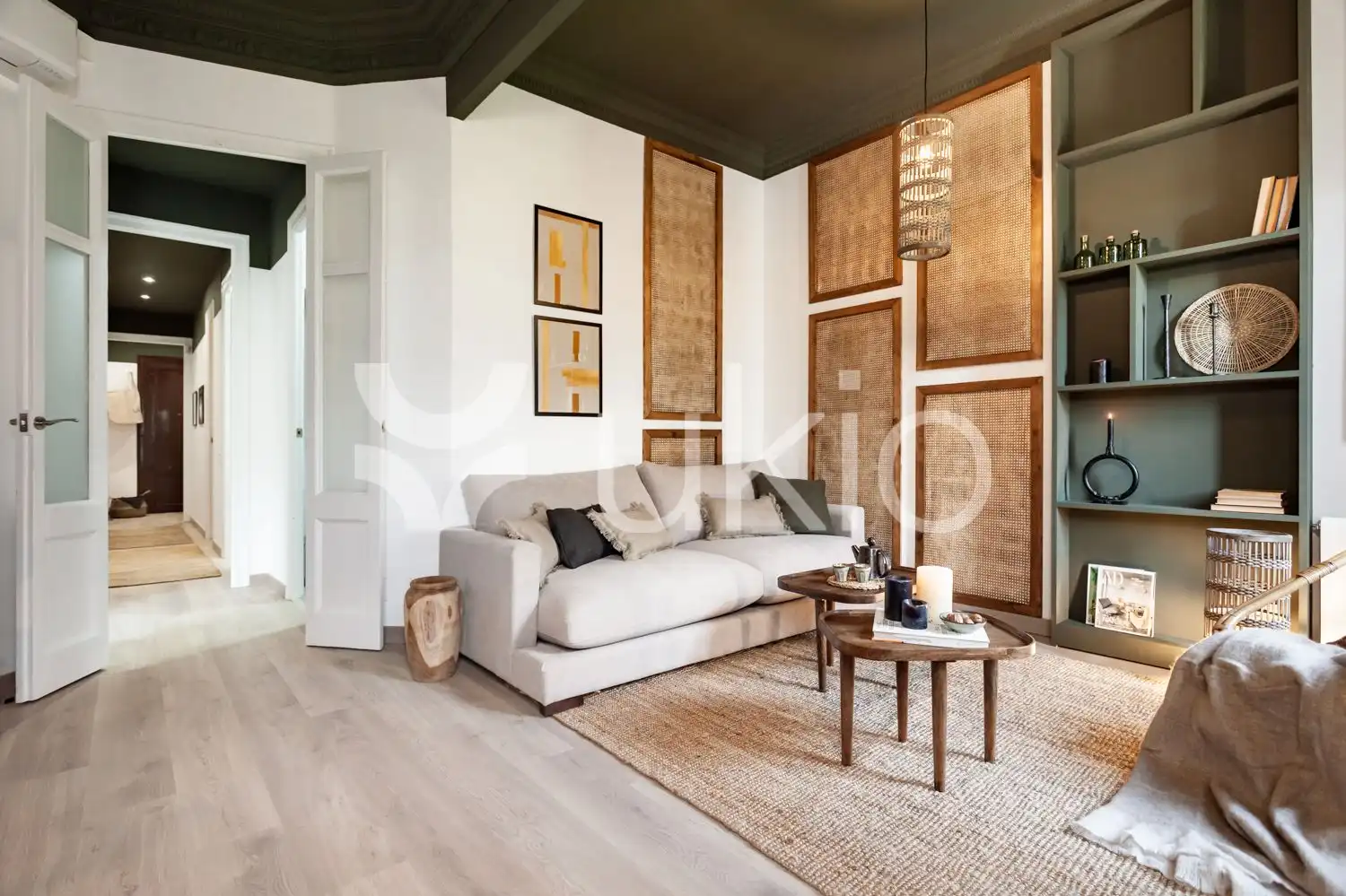 Sala de estar de Apartamento de alquiler en Barcelona con Aire acondicionado, Amueblado y Horno