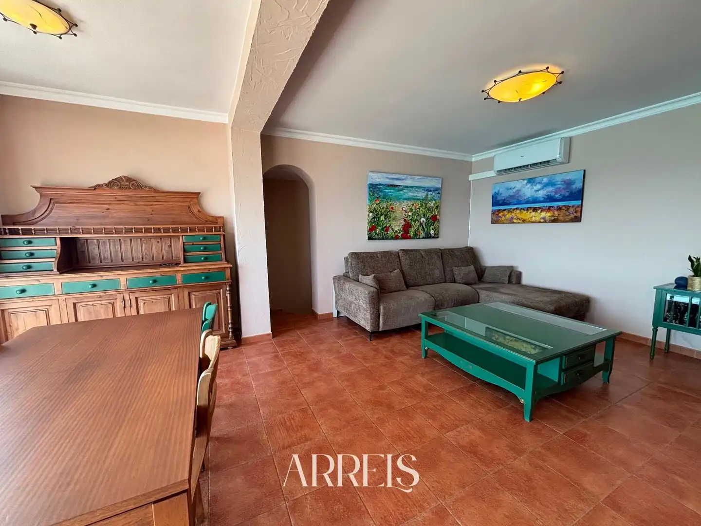 Wohnzimmer von Haus oder Chalet zum Verkauf in Peñíscola / Peníscola mit Klimaanlage, Heizung und Privatgarten