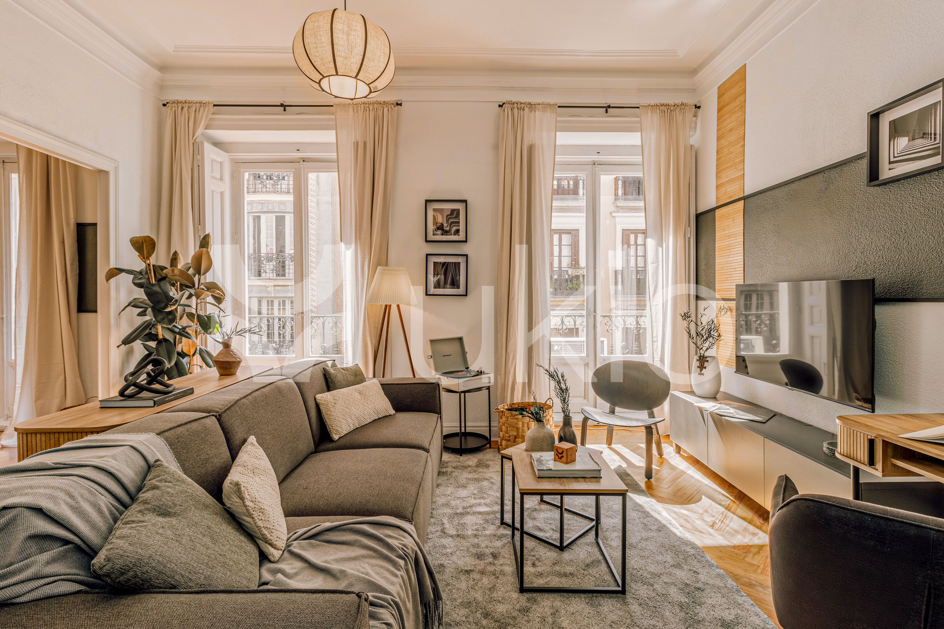 Living room of Apartment to rent in  Madrid Capital  with Air Conditioner, Heating and Furnished