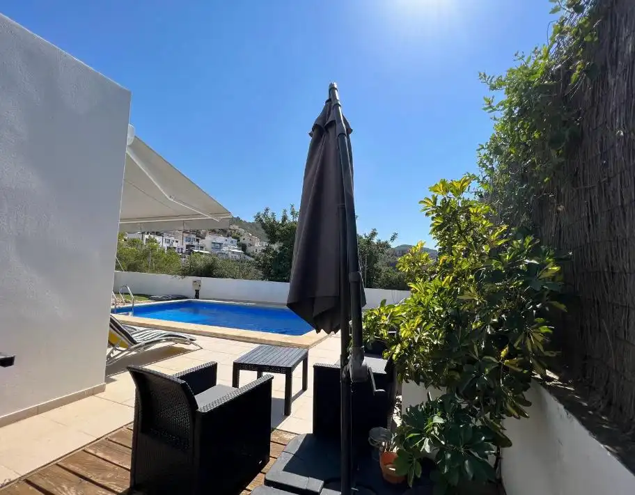 Terrasse von Haus oder Chalet zur Miete in Sitges mit Klimaanlage, Heizung und Privatgarten