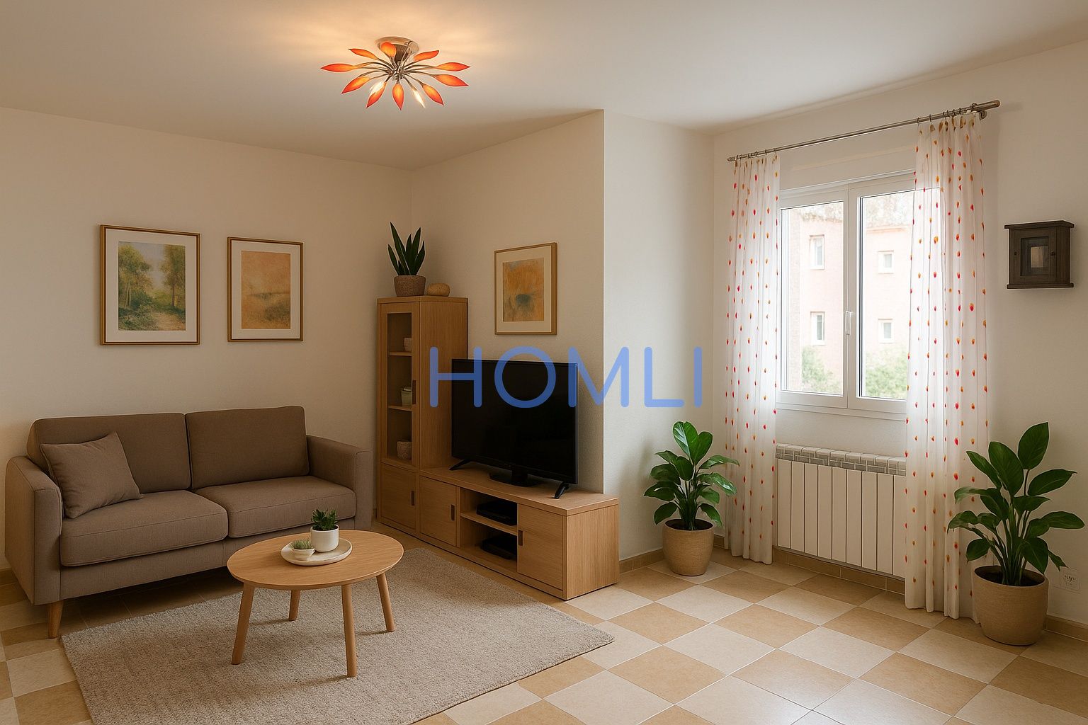 Sala d'estar de Apartament en venda en  Madrid Capital amb Aire condicionat, Calefacció i Moblat