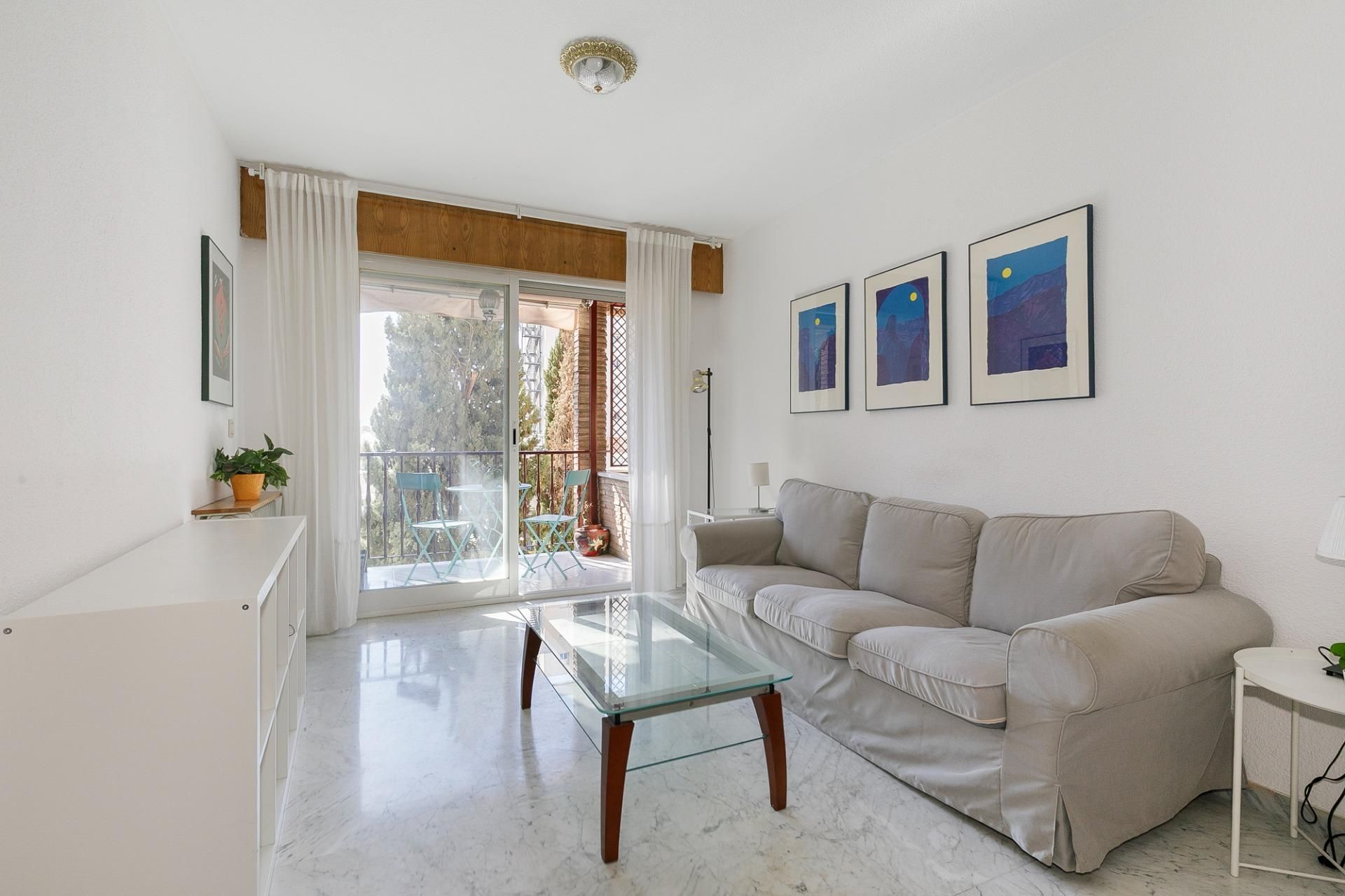 Sala d'estar de Pis en venda en  Granada Capital amb Aire condicionat, Terrassa i Moblat