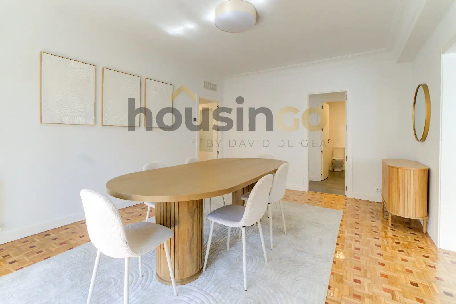 Dining room of Flat for rent in Madrid  with Air Conditioner, Parquet flooring and Terrace