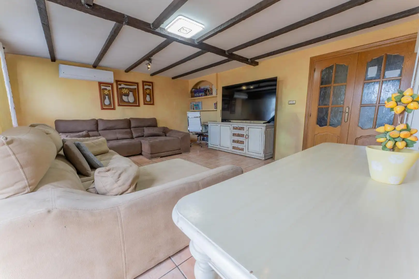 Living room of Flat for sale in Elche / Elx  with Air Conditioner, Furnished and Balcony