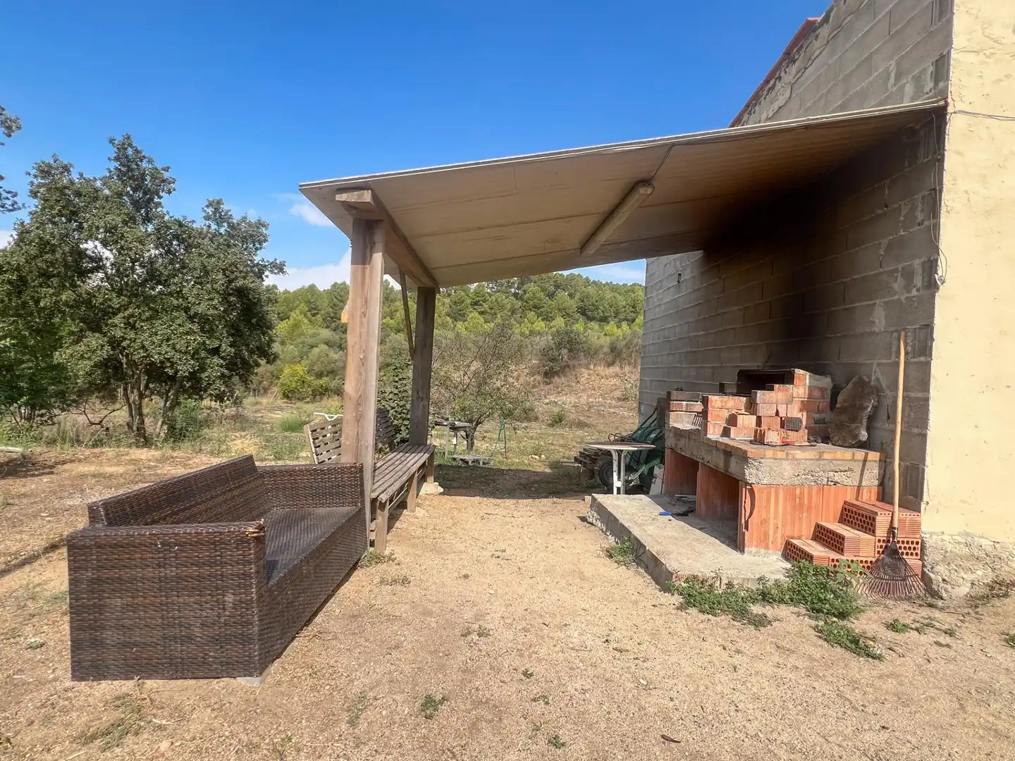 Terrassa de Finca rústica en venda en Les Borges del Camp amb Jardí privat, Traster i Piscina