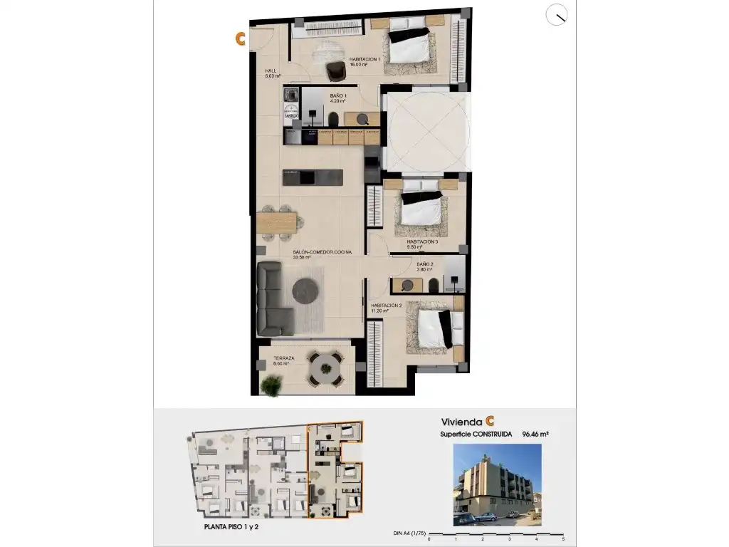 Attico con piscina in vendita a Catral, imagen 7