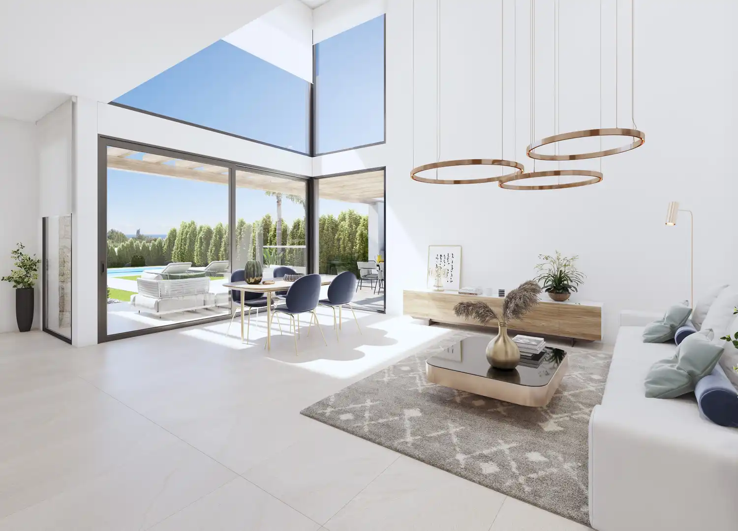 Sala de estar de Casa o chalet en venta en Finestrat con Aire acondicionado, Jardín privado y Terraza