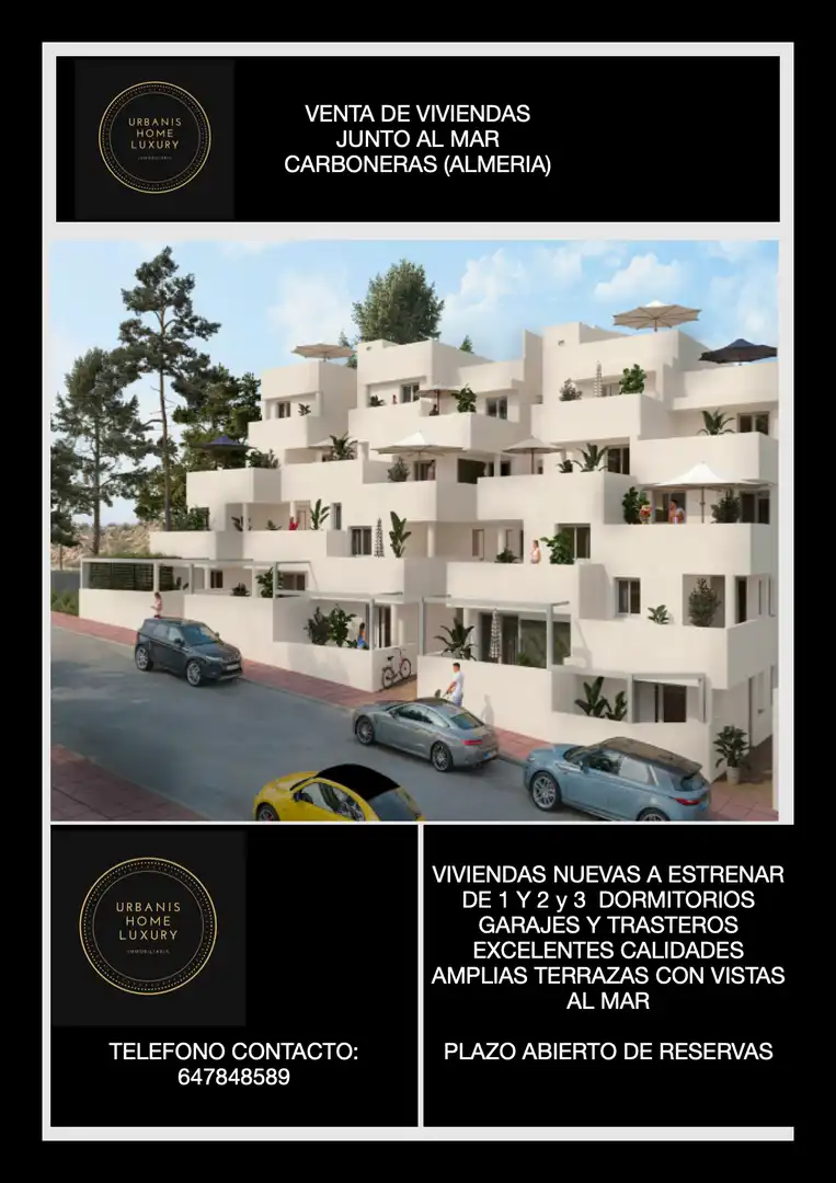 Außenansicht von Wohnung zum Verkauf in Carboneras mit Klimaanlage, Privatgarten und Terrasse