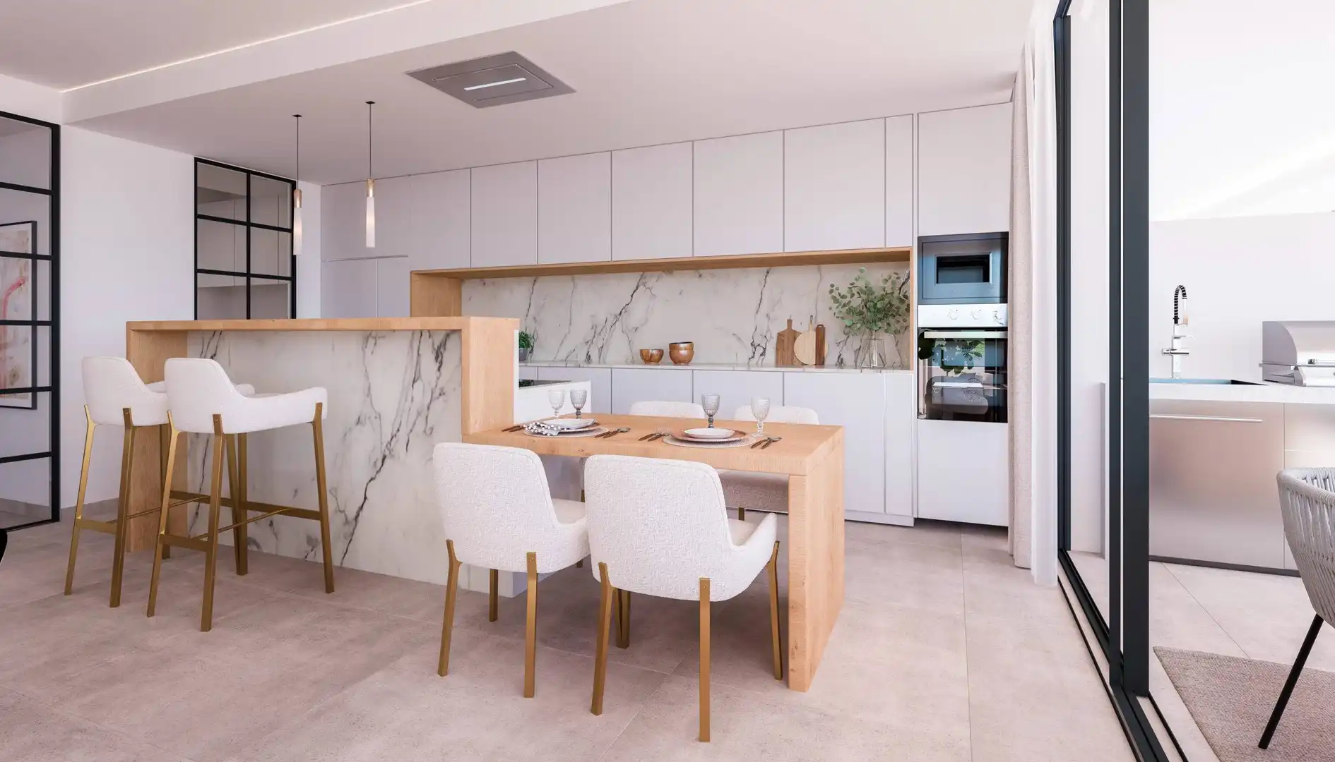 Cocina de Planta baja en venta en Estepona con Aire acondicionado, Calefacción y Jardín privado