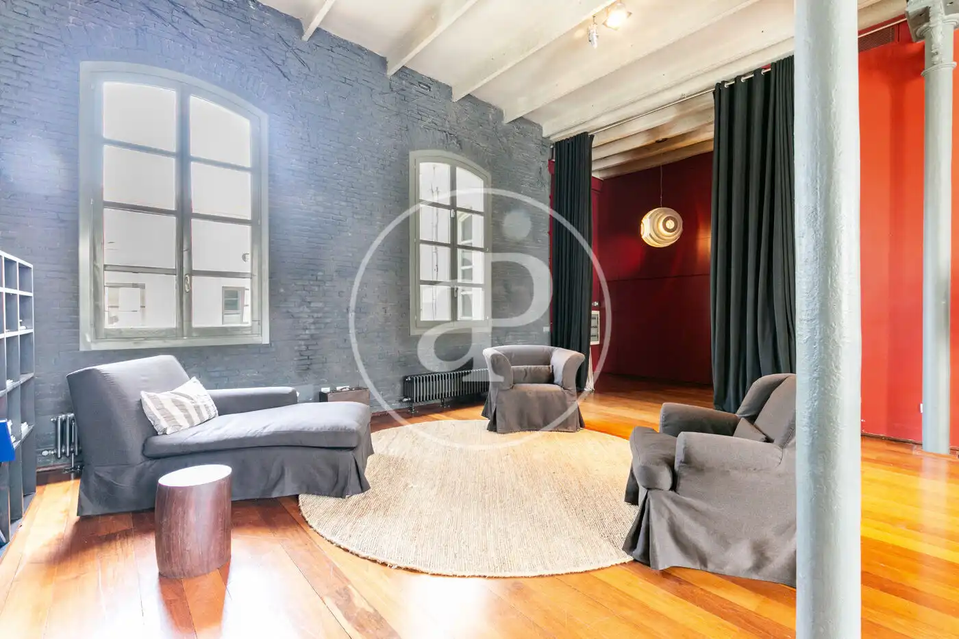 Sala de estar de Piso de alquiler en Barcelona con Aire acondicionado, Calefacción y Amueblado