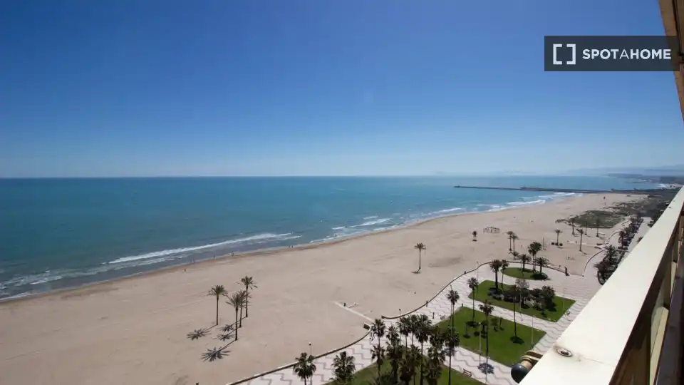 Habitación de Piso de alquiler en Cullera con Aire acondicionado, Calefacción y Amueblado