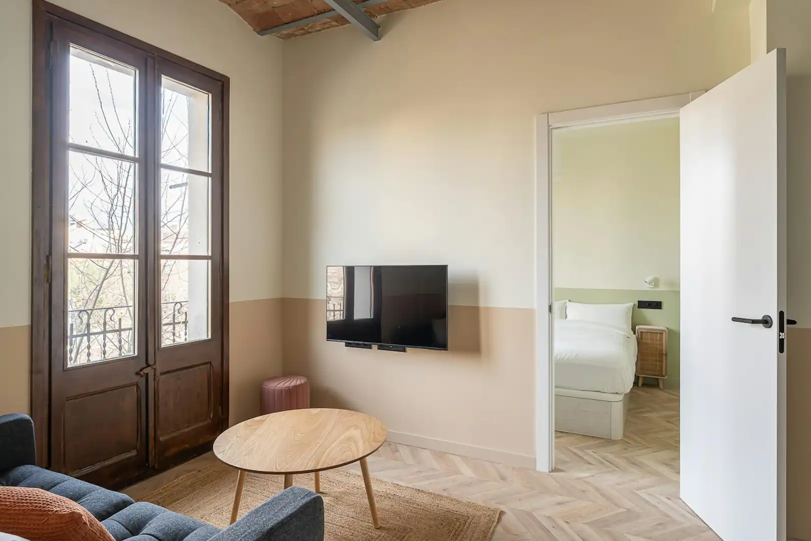 Sala de estar de Piso de alquiler en Barcelona con Aire acondicionado, Calefacción y Amueblado