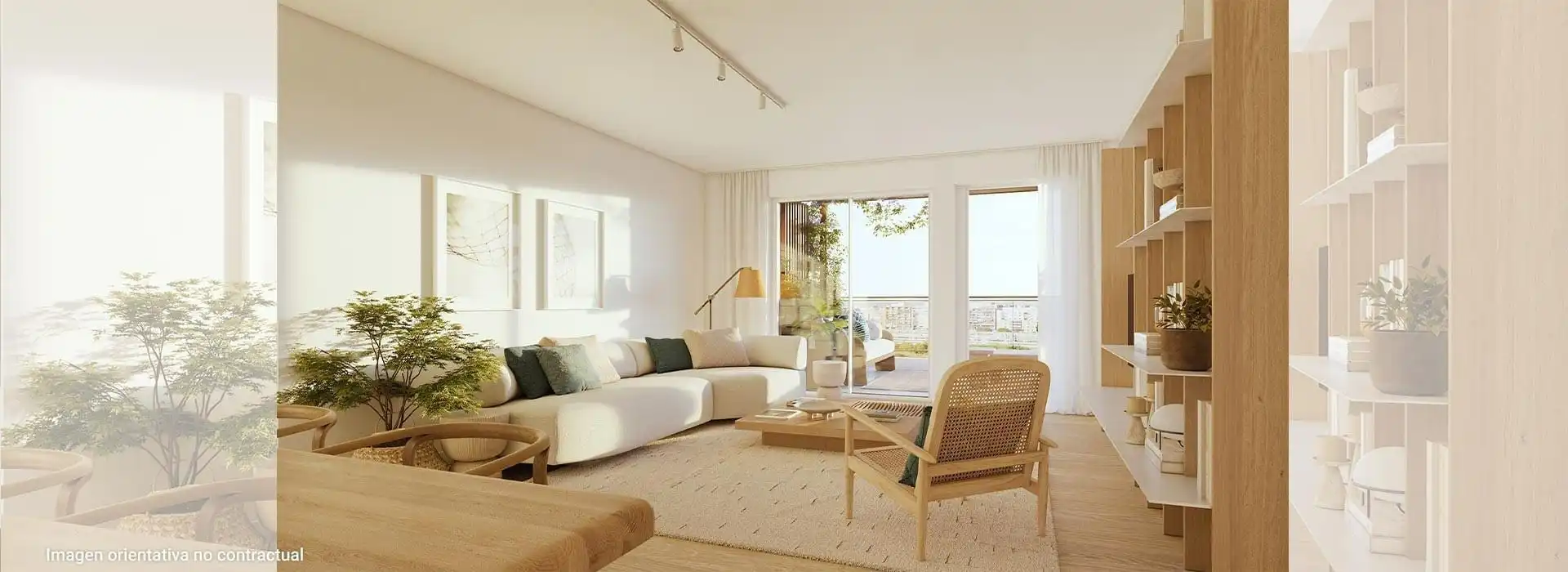 Wohnzimmer von Wohnung zur Miete in Valencia mit Klimaanlage, Heizung und Privatgarten