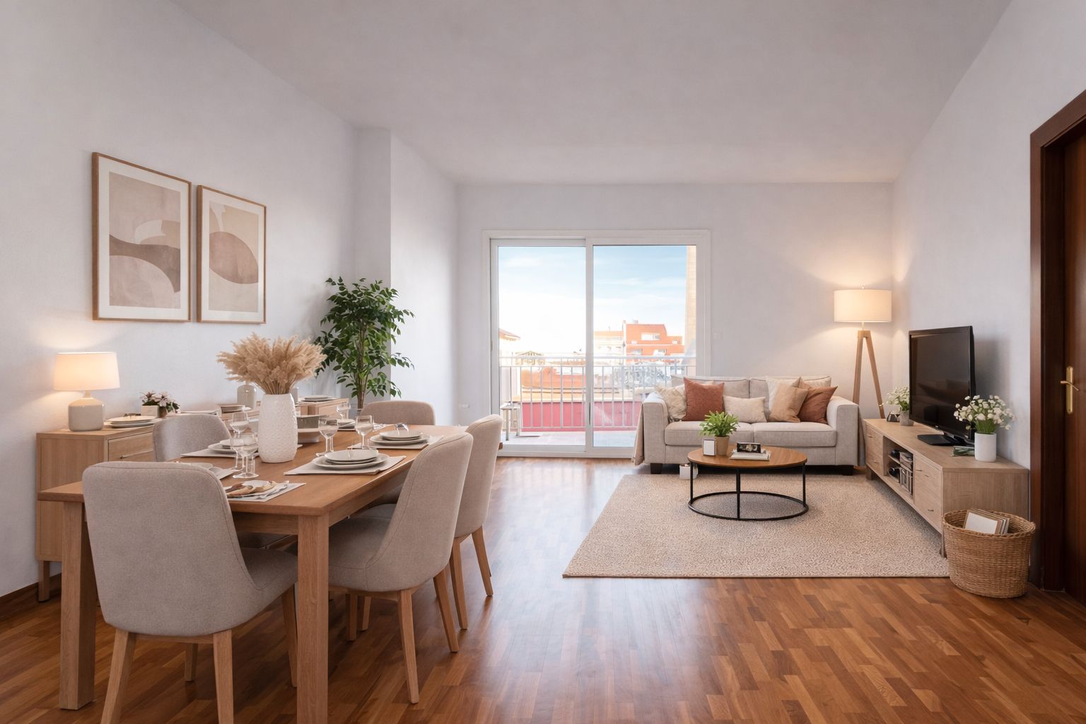 Living room of Flat for sale in  Barcelona Capital  with Heating, Parquet flooring and Oven