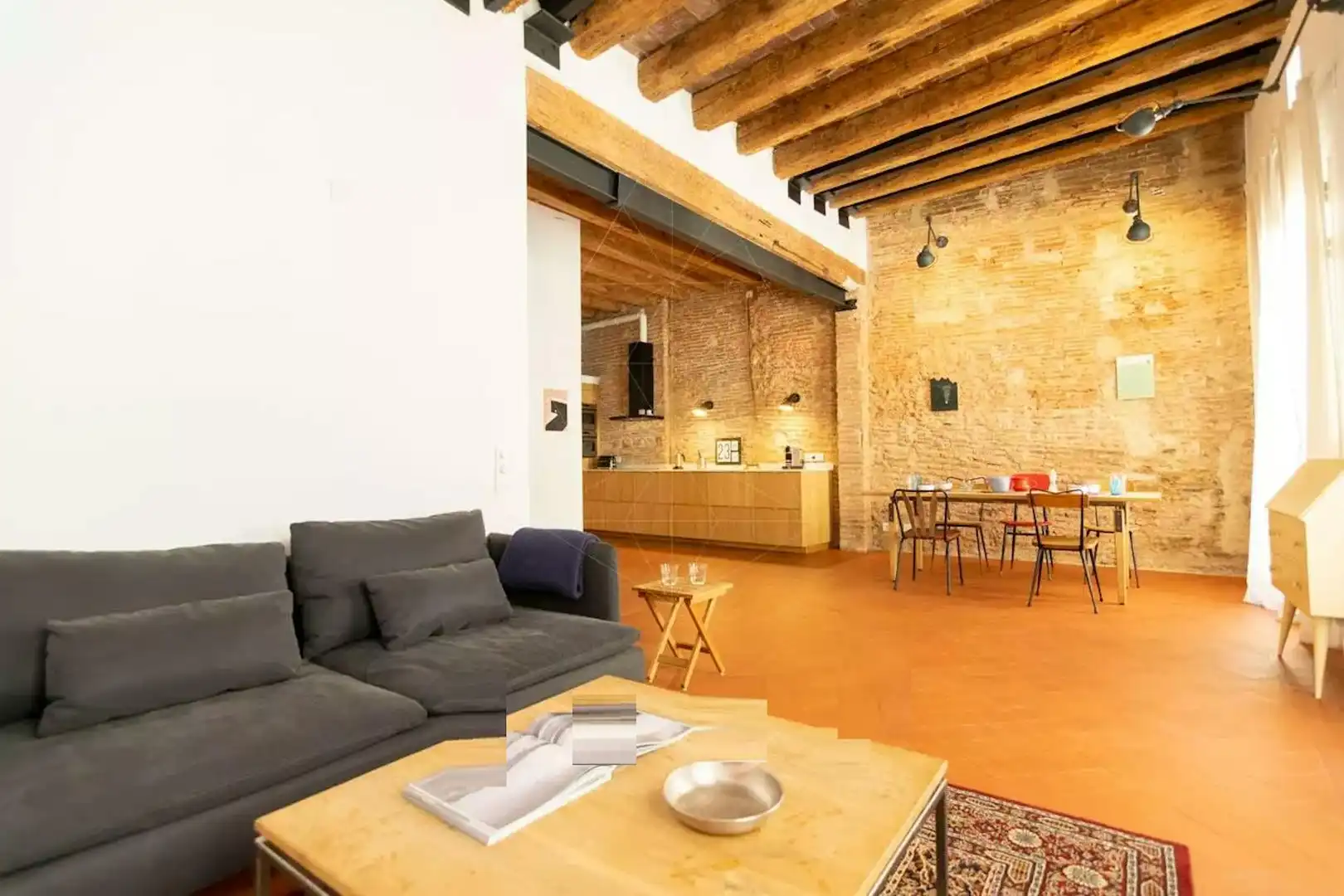 Wohnzimmer von Wohnung zur Miete in Barcelona mit Klimaanlage, Heizung und Möbliert