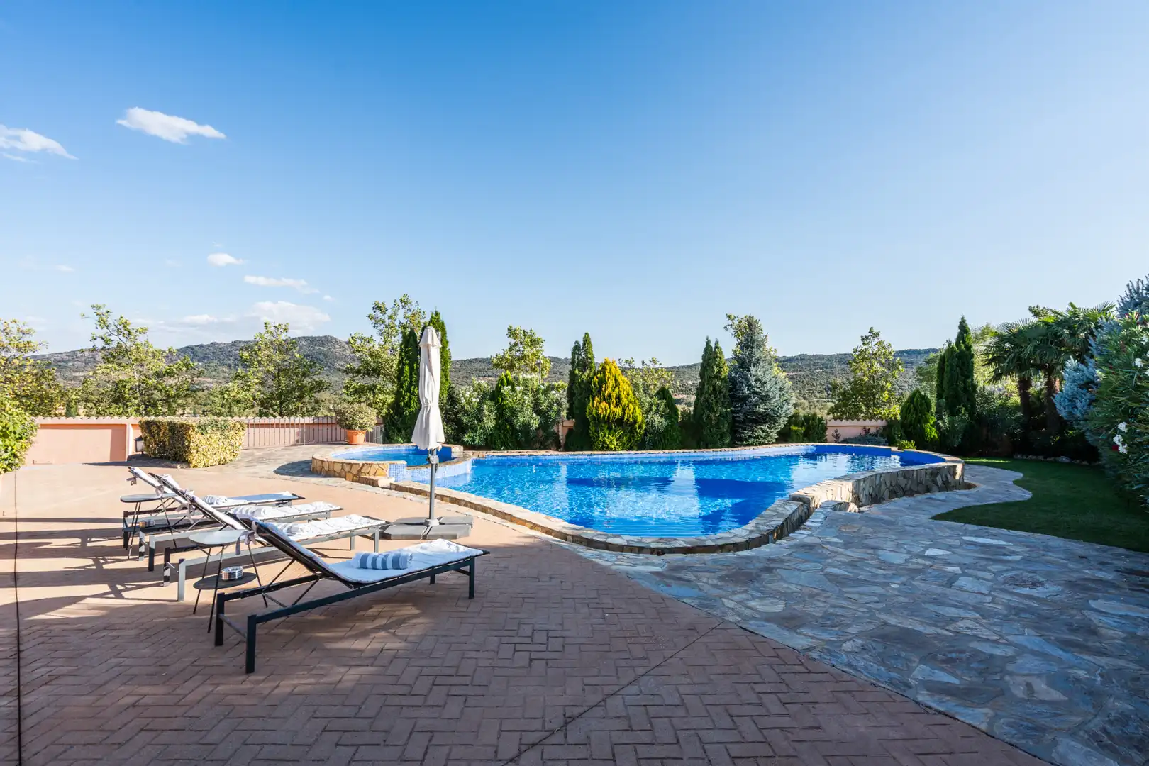 Swimming pool of Houses for sale in Manzanares El Real  with Air Conditioner, Heating and Private garden