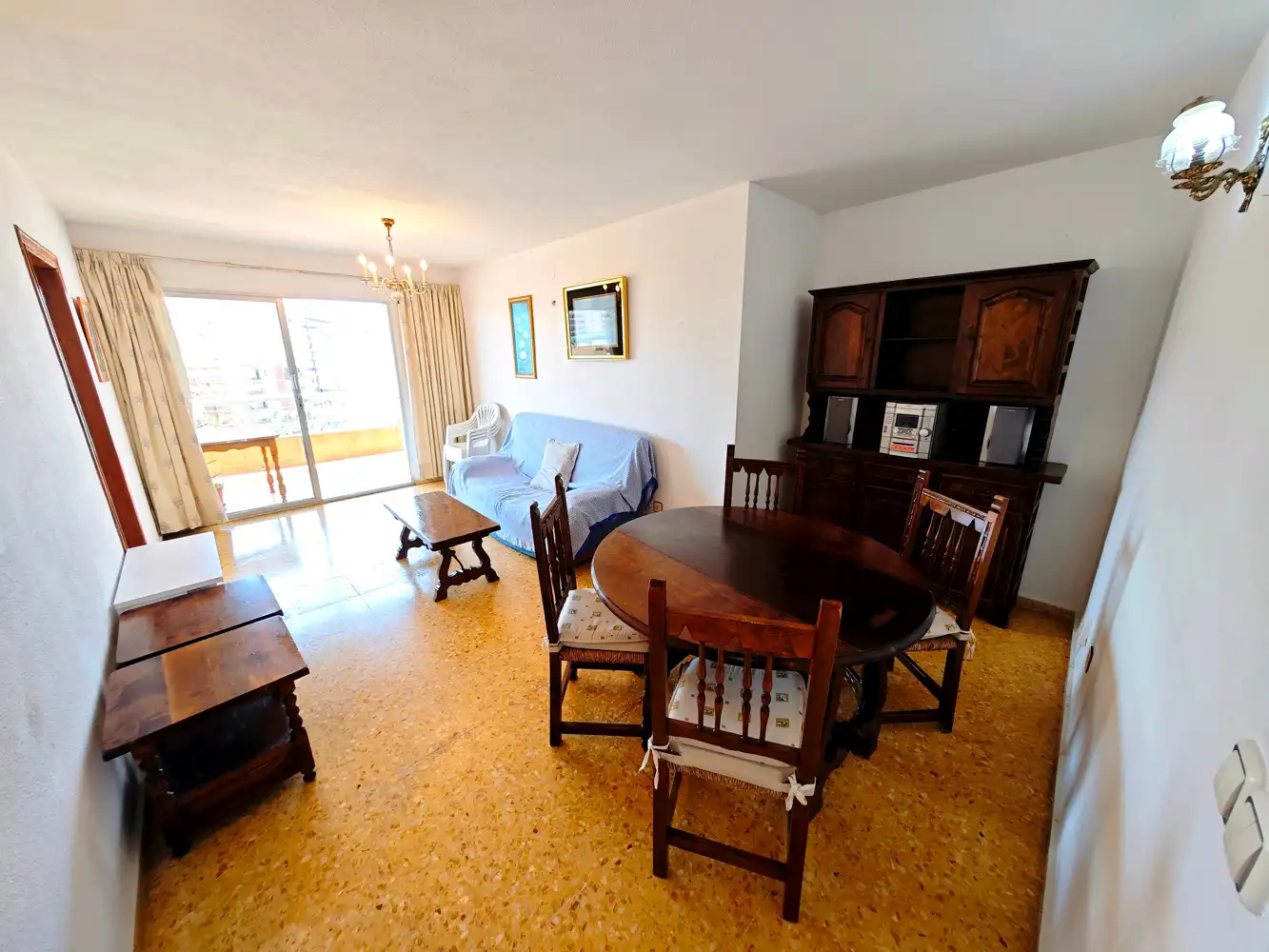 Living room of Flat for sale in Calpe / Calp  with Terrace, Furnished and Oven