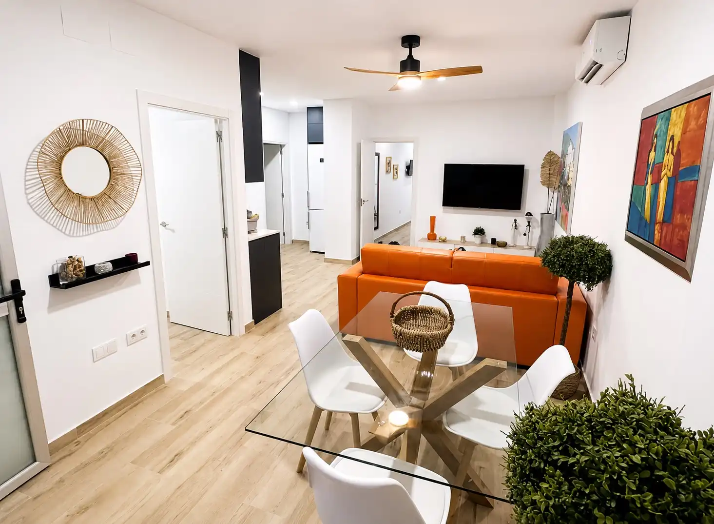 Living room of Apartments for sale in Calpe / Calp  with Air Conditioner and Private garden