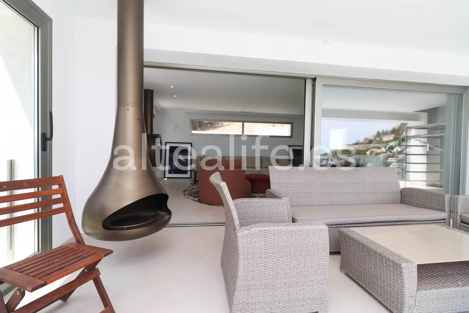 Sala de estar de Casa o chalet en venta en Altea con Aire acondicionado, Jardín privado y Terraza