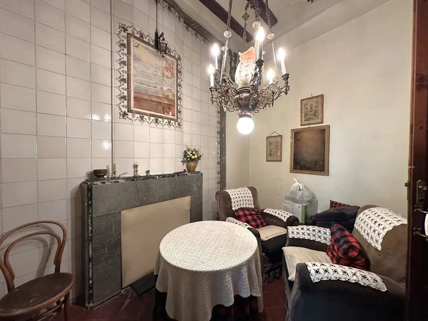 Sala d'estar de Finca rústica en venda en Albaida amb Calefacció, Terrassa i Moblat