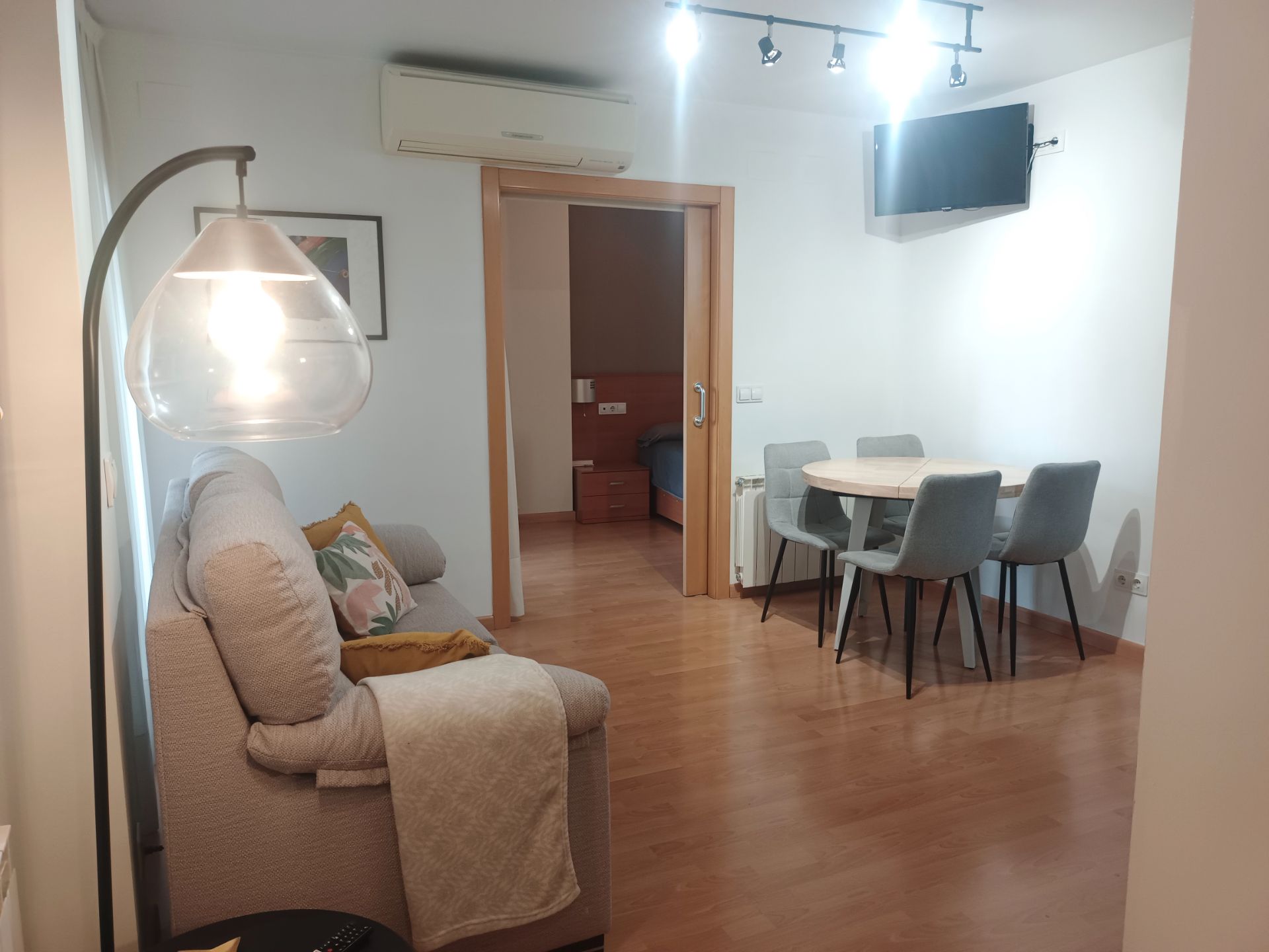 Sala d'estar de Apartament de lloguer en  Lleida Capital amb Aire condicionat, Calefacció i Parquet