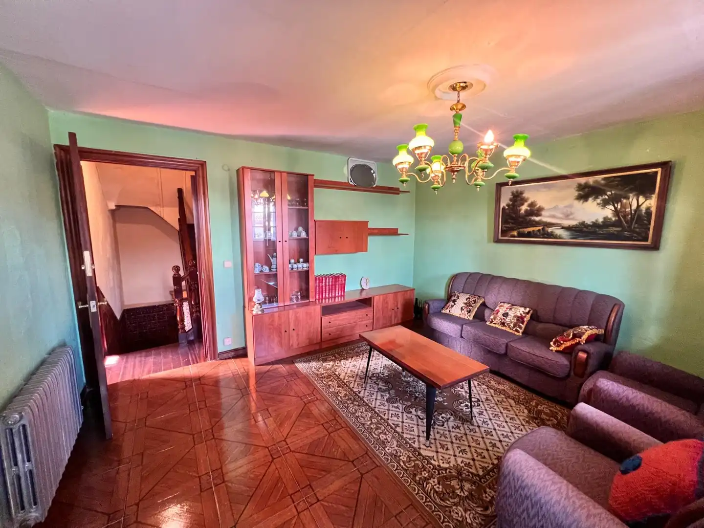 Living room of Houses for sale in Langreo  with Heating, Private garden and Furnished