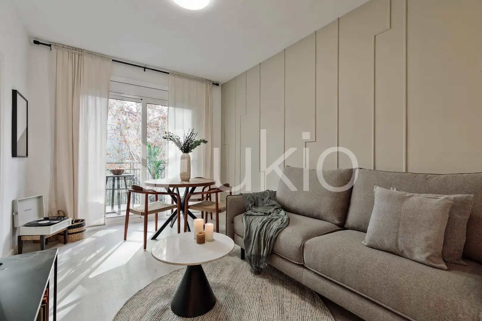 Sala de estar de Apartamento de alquiler en Barcelona con Aire acondicionado, Calefacción y Amueblado
