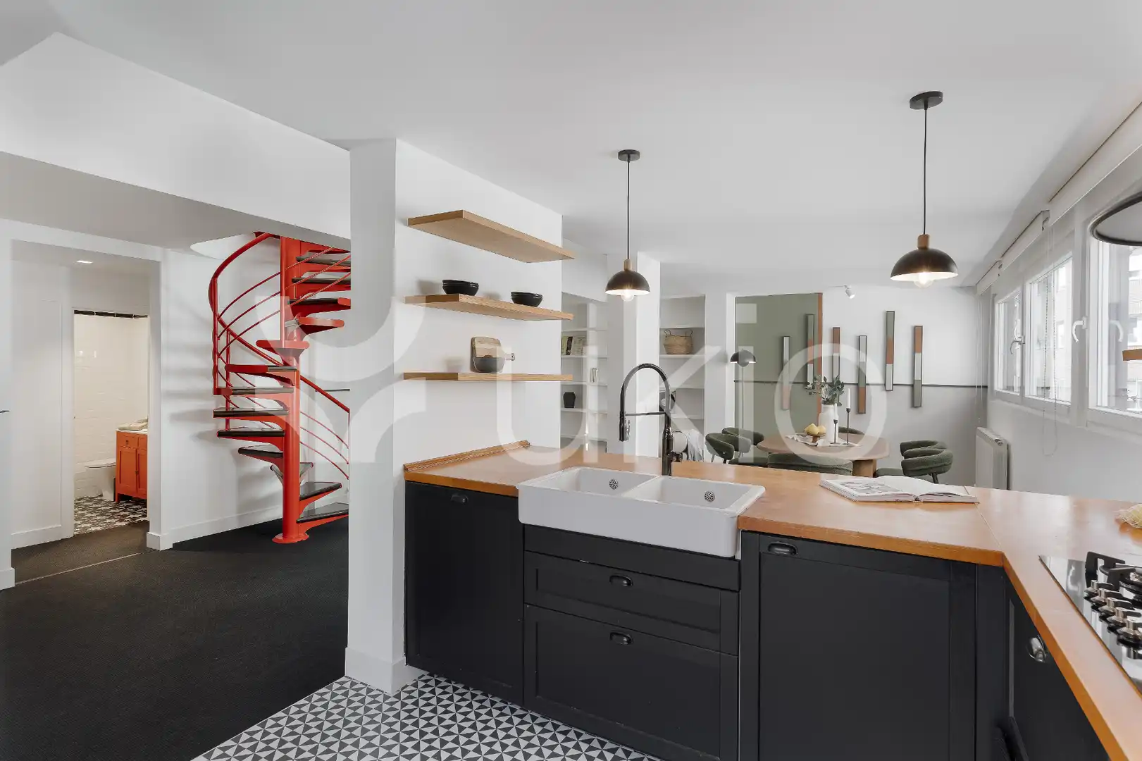 Cocina de Apartamento de alquiler en Madrid con Aire acondicionado, Calefacción y Terraza