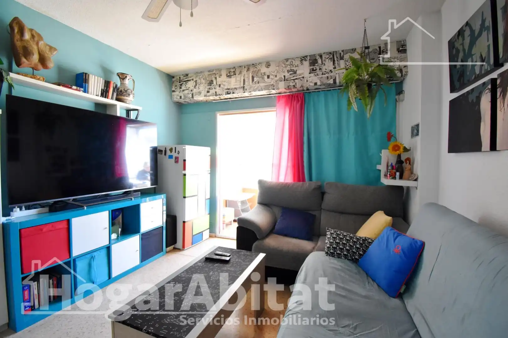 Living room of Flat for sale in Bellreguard  with Terrace, Furnished and Community pool