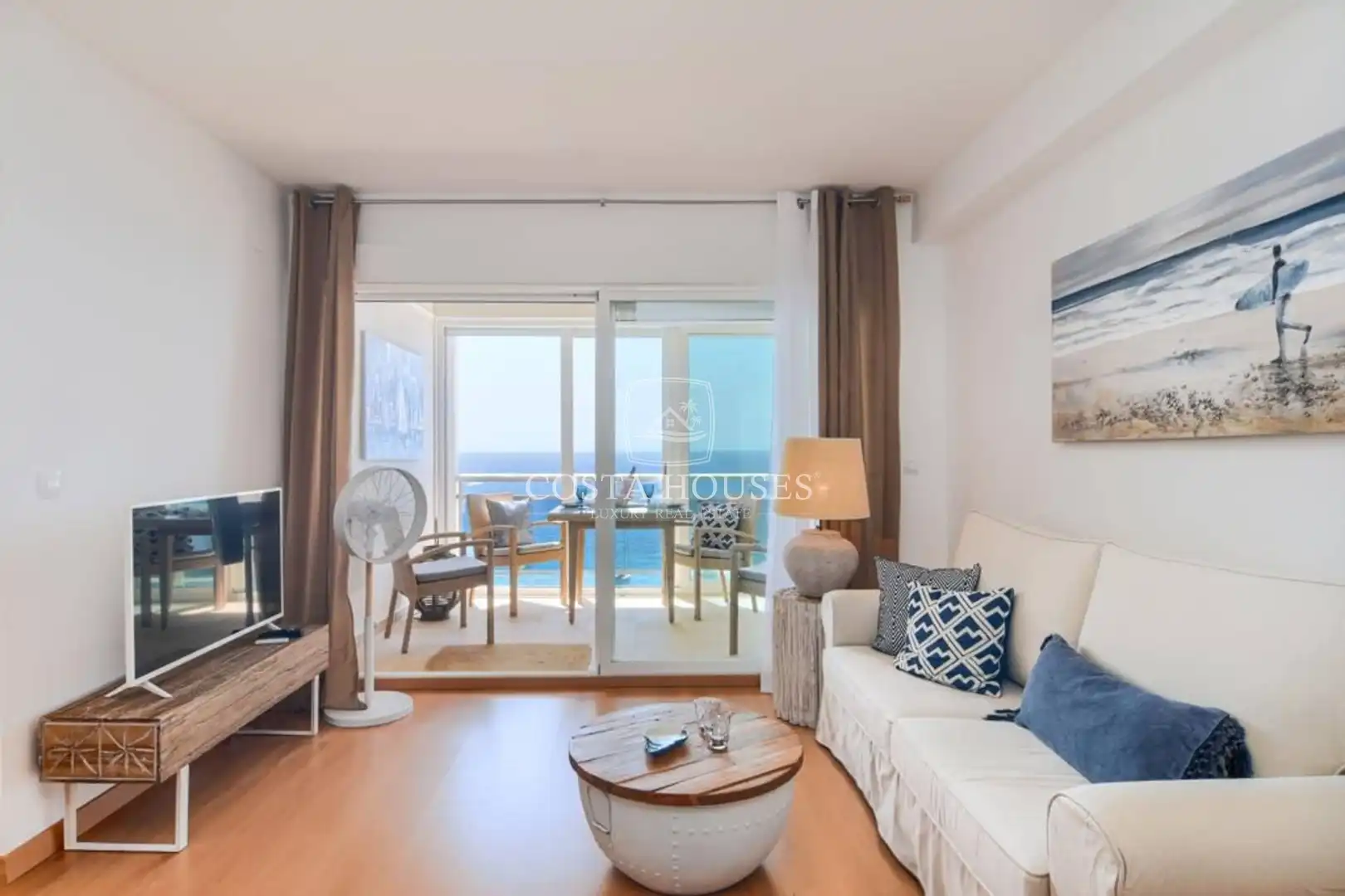 Sala de estar de Ático en venta en Moraira con Aire acondicionado, Jardín privado y Terraza