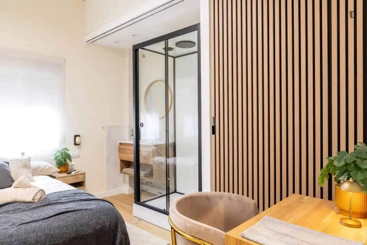 Dormitori de Apartament per a compartir en Madrid amb Calefacció, Moblat i Forn