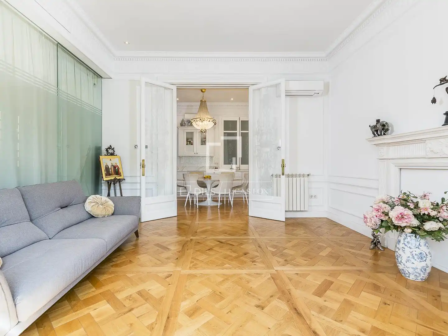 Sala de estar de Piso en venta en Barcelona con Aire acondicionado, Calefacción y Parquet