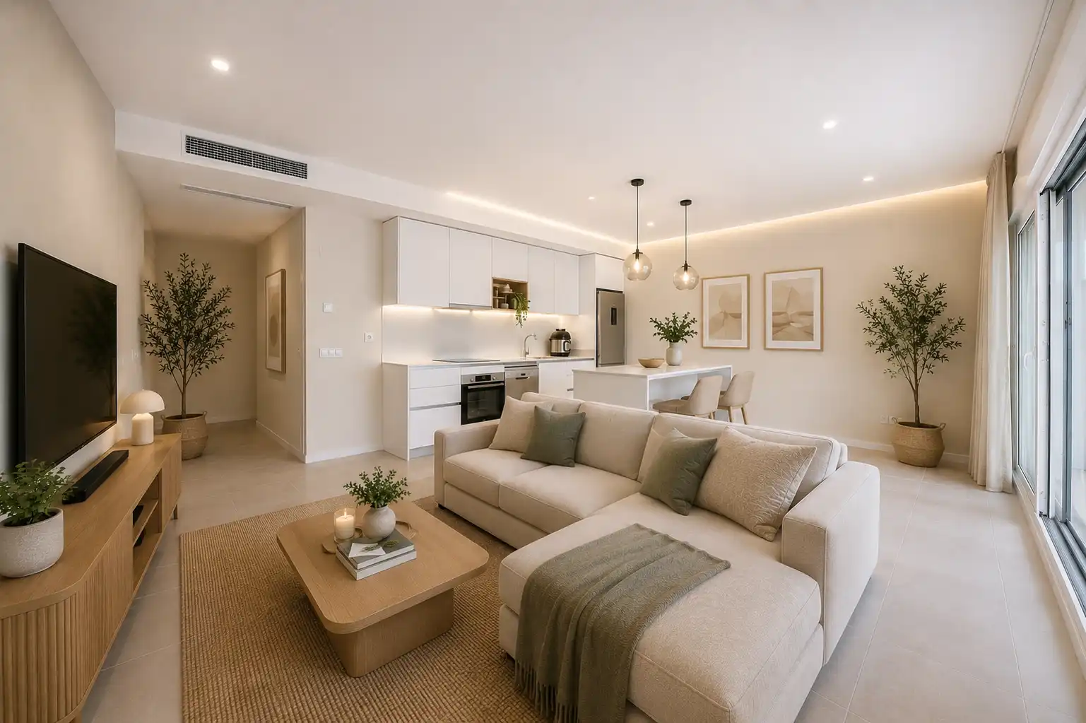 Living room of Ground floor for sale in Estepona  with Air Conditioner, Private garden and Terrace